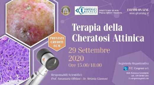 Webinar: Terapia della cheratosi attinica  29 Settembre 2020