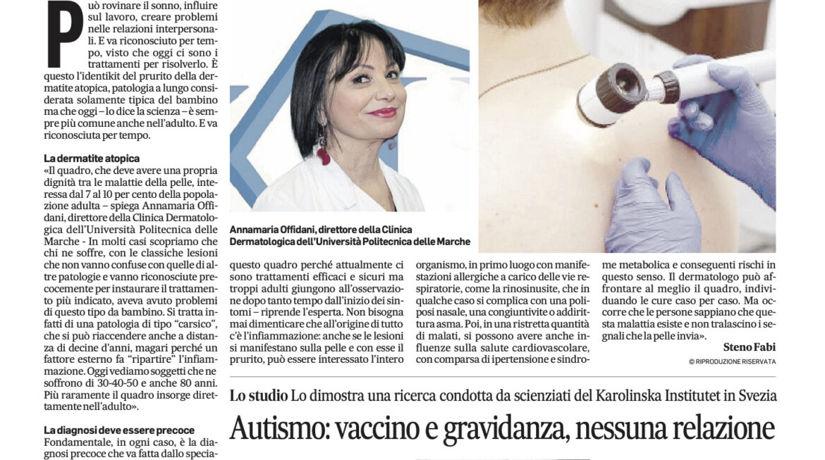 Riflettori sulla Dermatite Atopica “Il Corriere Adriatico”