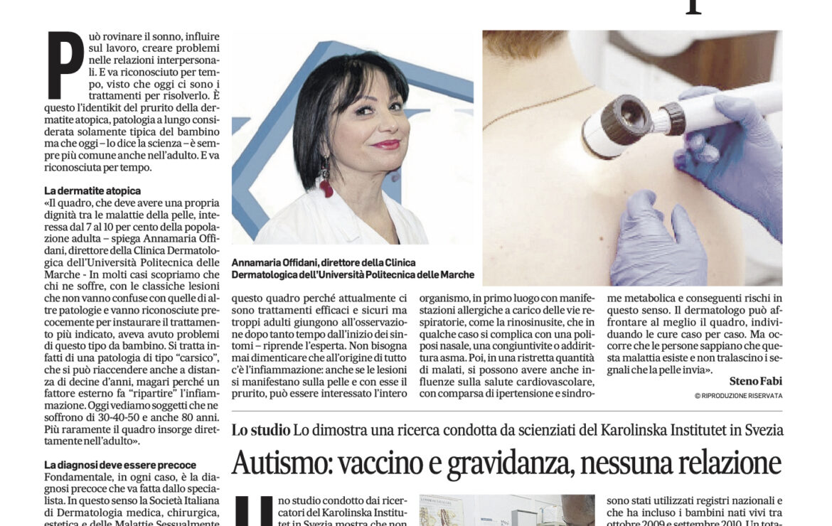 Riflettori sulla Dermatite Atopica “Il Corriere Adriatico”