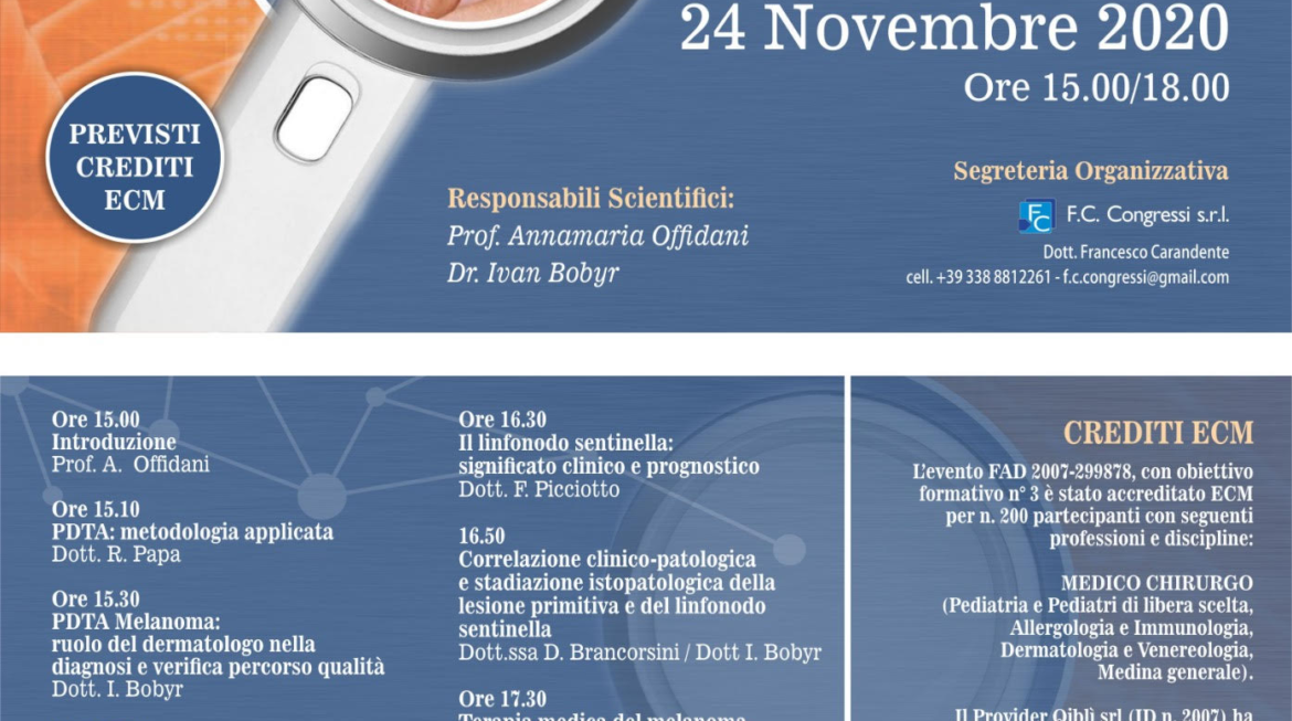 Webinar: Il PDTA del Melanoma 24 Novembre 2020