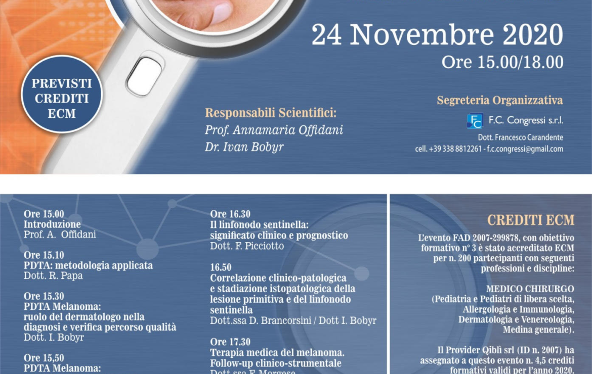 Webinar: Il PDTA del Melanoma 24 Novembre 2020