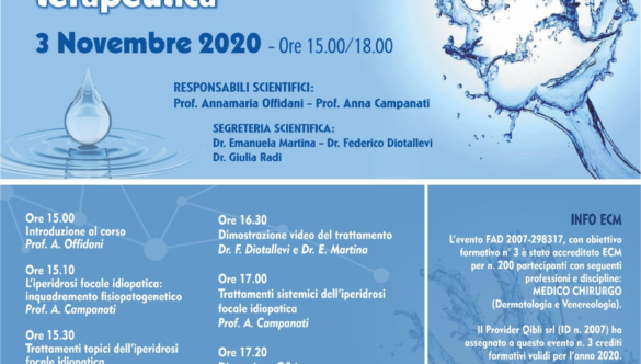 Webinar: L’iperidrosi, una sfida terapeutica 3 Novembre 2020