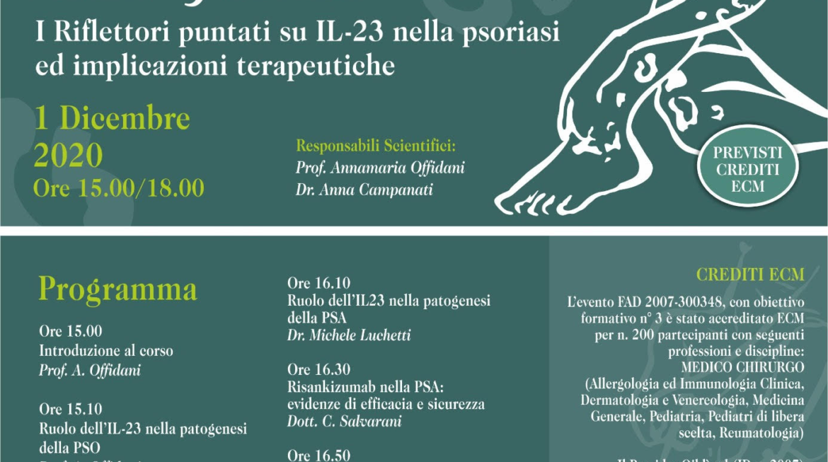 Webinar: Nuovi target terapeutici della Psoriasi 1 Dicembre 2020