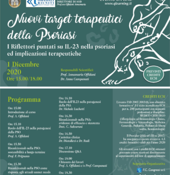 Webinar: Nuovi target terapeutici della Psoriasi 1 Dicembre 2020