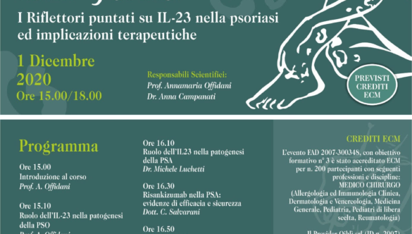 Webinar: Nuovi target terapeutici della Psoriasi 1 Dicembre 2020